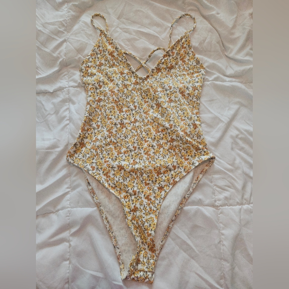 Forever 21 Floral Kids One Piece - Yellow and White